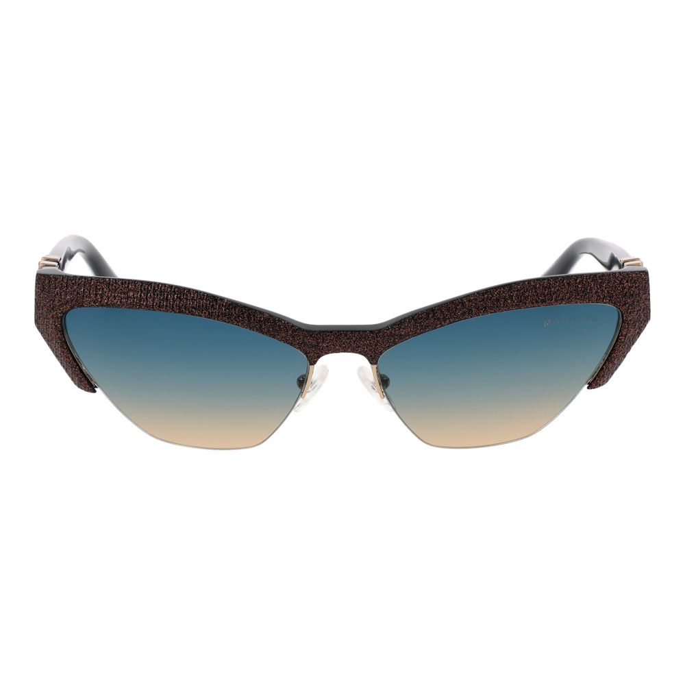 Marciano by Guess Women’s Sunglasses – Black Cat Eye Frame, Blue Lenses