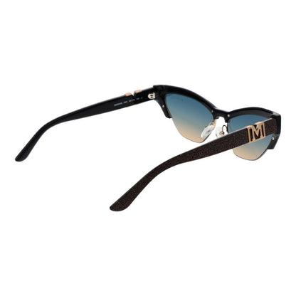 Marciano by Guess Women’s Sunglasses – Black Cat Eye Frame, Blue Lenses