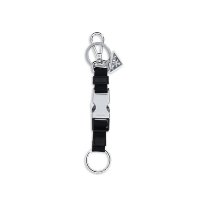 Prada Black Nylon Keychain - Modern Functionality with Refined Style
