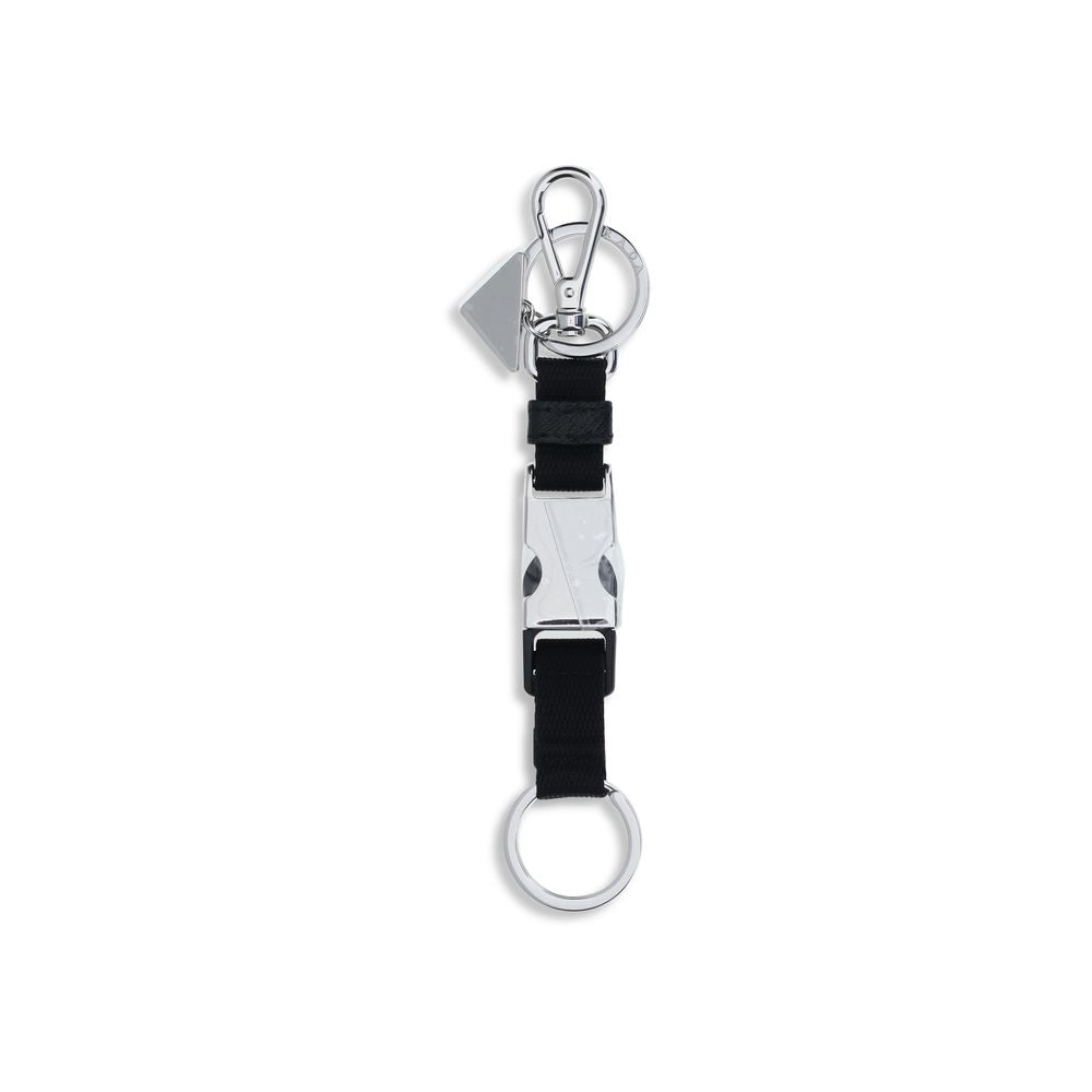 Prada Black Nylon Keychain - Modern Functionality with Refined Style