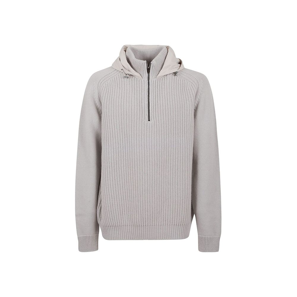 Herno Gray Wool Sweatshirt - Elegant Comfort Redefined