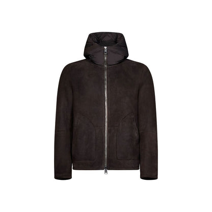 Herno Brown Lambskin Coat for Men