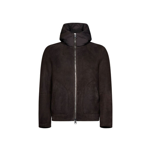 Herno Brown Lambskin Coat for Men