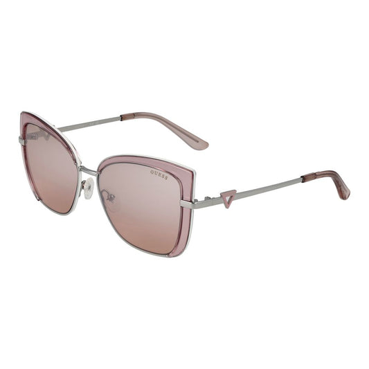Guess Women’s Sunglasses – Rose Metal Frame, Brown Mirrored & Gradient Lenses