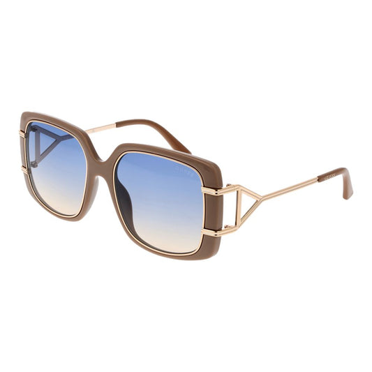 Guess Women’s Sunglasses – Brown Square Frame, Blue Gradient Lenses