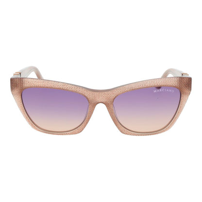 Marciano by Guess Women’s Sunglasses – Beige Cat Eye Frame, Purple Gradient Lenses