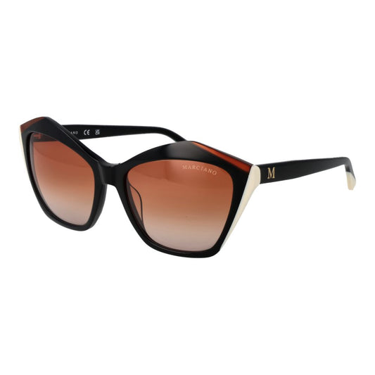 Marciano by Guess Women’s Sunglasses – Black Butterfly Frame, Brown Gradient Lenses