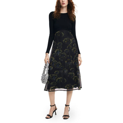 Desigual Black Printed Long Sleeve Casual Dress