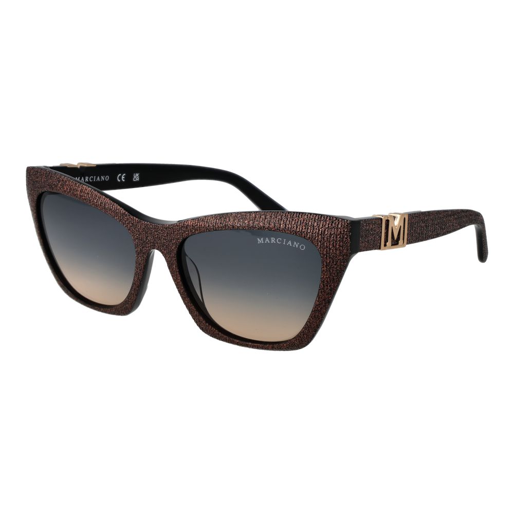 Marciano by Guess Women’s Sunglasses – Copper Cat Eye Frame, Blue Gradient Lenses