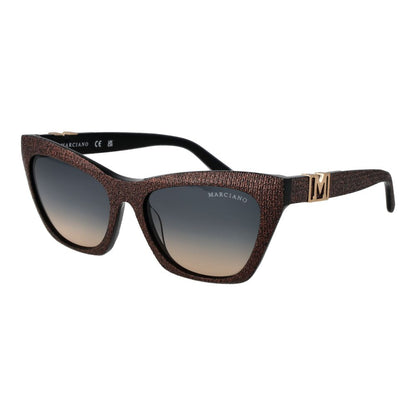 Marciano by Guess Women’s Sunglasses – Copper Cat Eye Frame, Blue Gradient Lenses