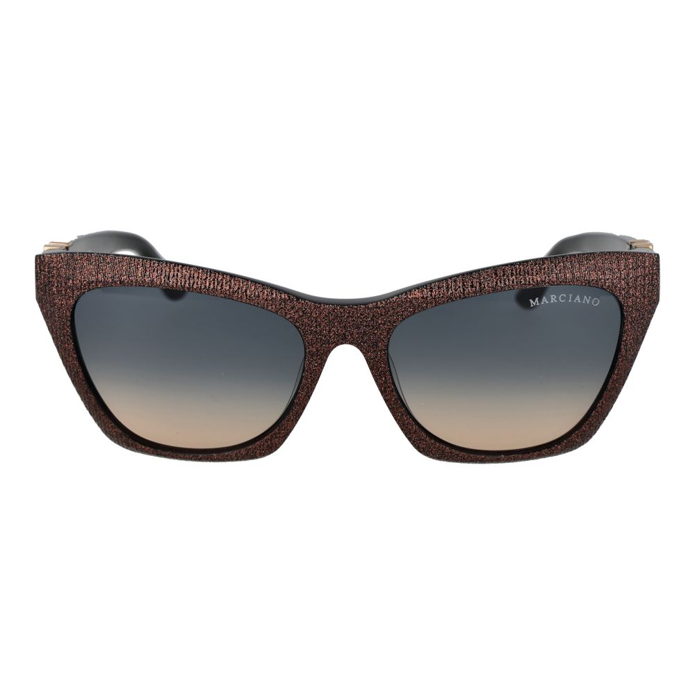 Marciano by Guess Women’s Sunglasses – Copper Cat Eye Frame, Blue Gradient Lenses