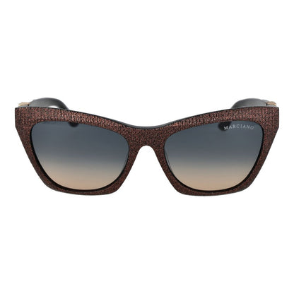 Marciano by Guess Women’s Sunglasses – Copper Cat Eye Frame, Blue Gradient Lenses