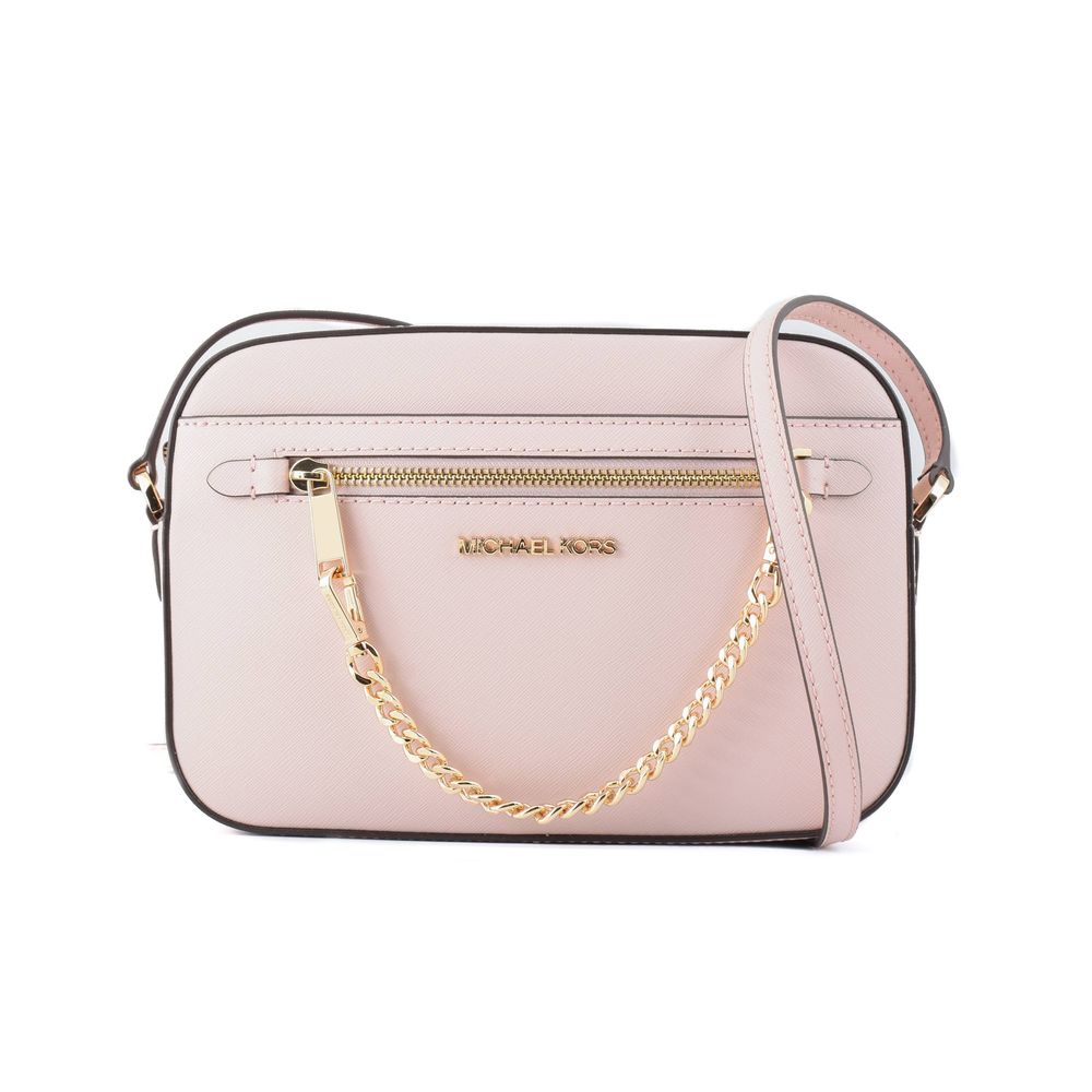 Michael Kors Powder Pink Jet Set Canvas Crossbody Bag