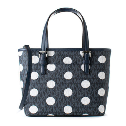Michael Kors Blue Canvas Tote Bag - Jet Set Travel Collection