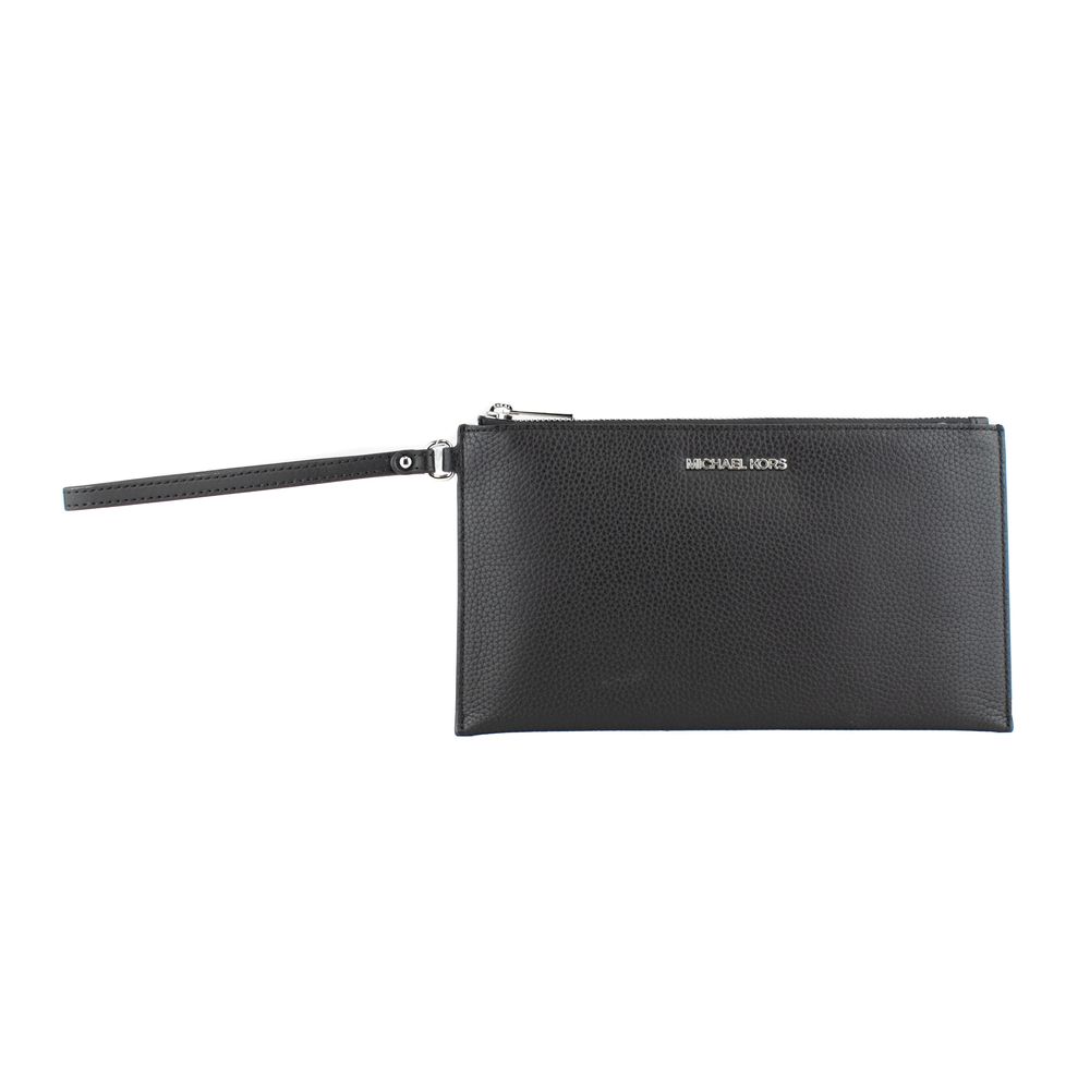 Michael Kors Black Leather Clutch Bag - Jet Set Travel Collection