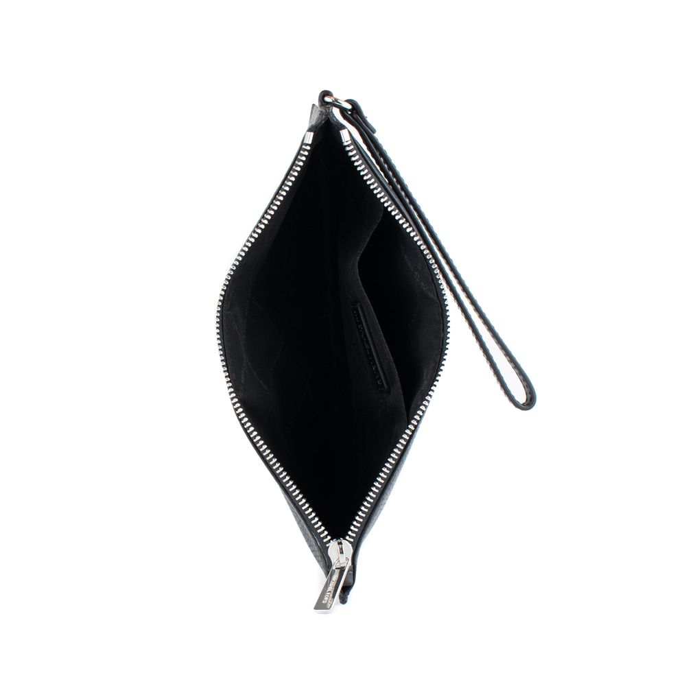 Michael Kors Black Leather Clutch Bag - Jet Set Travel Collection