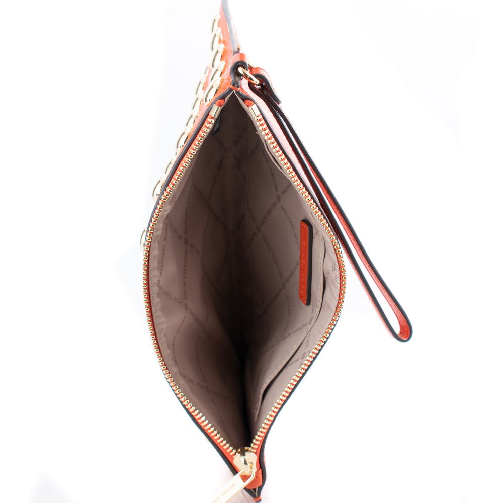 Michael Kors Orange Leather Clutch Bag - Jet Set Travel Collection
