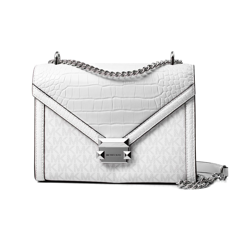 Michael Kors White Canvas Crossbody Bag - Effortless Style and Modern Glamour