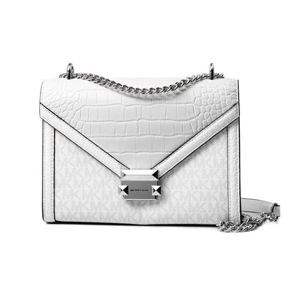 Michael Kors White Canvas Crossbody Bag - Effortless Style and Modern Glamour