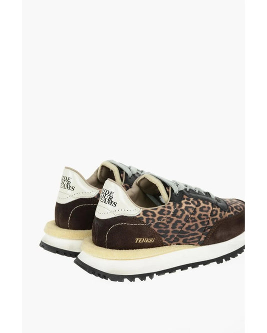 Hidnander Brown Leopard Low Top Sneakers