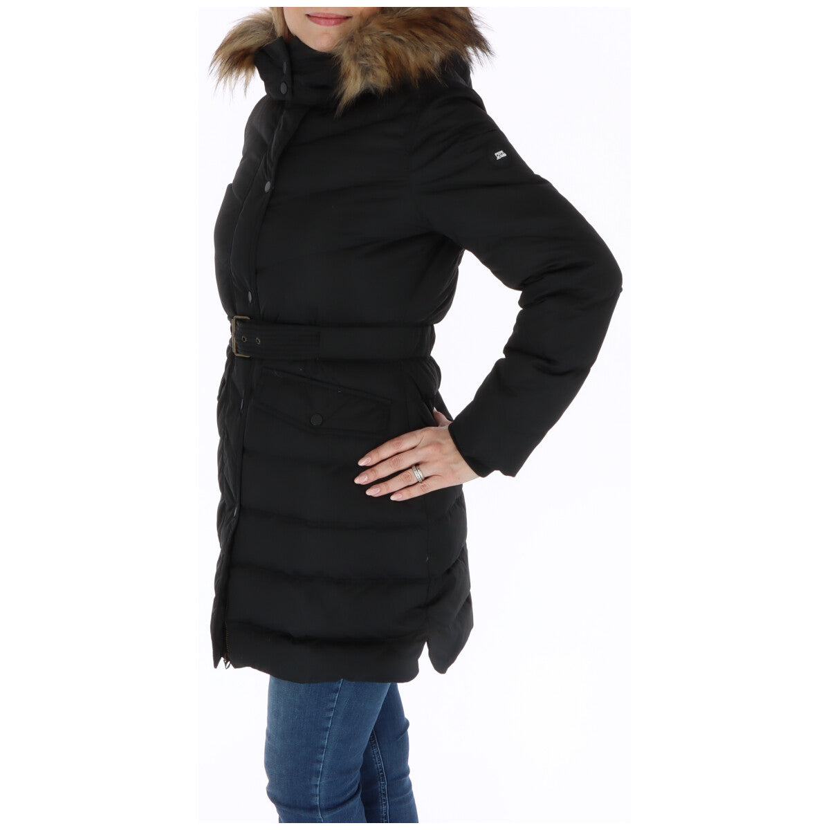 Pepe Jeans Black Polyester Coat for Women