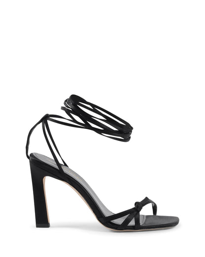 Dee Ocleppo Black Satin Strap-On Sandals