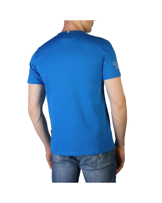 Lamborghini Blue Cotton T-Shirt – Luxurious Comfort and Style