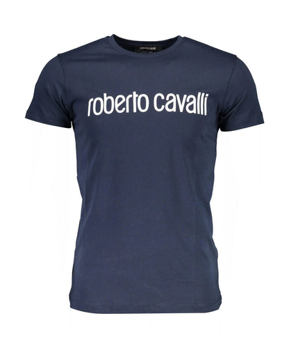 Roberto Cavalli Blue Cotton T-Shirt - Luxurious Style for Men