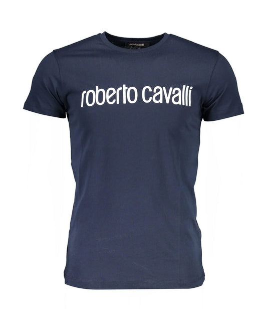 Roberto Cavalli Blue Cotton T-Shirt - Luxurious Style for Men