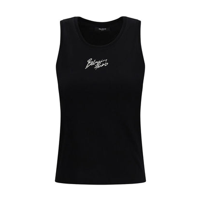 Balmain Black Cotton Tank Top – Effortless Luxe