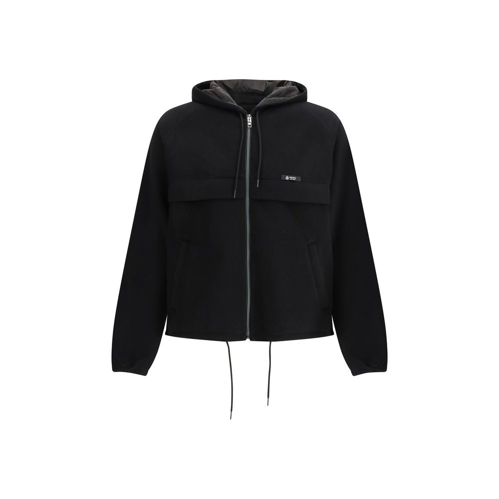 Prada Black Polyester Shell Jacket - Technical Hooded Blouson