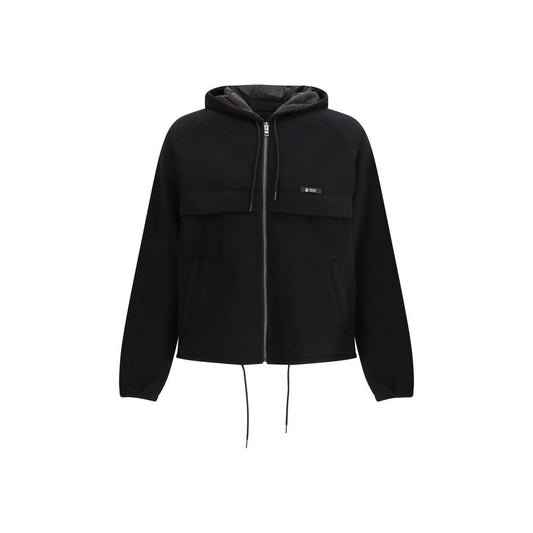 Prada Black Polyester Shell Jacket - Technical Hooded Blouson
