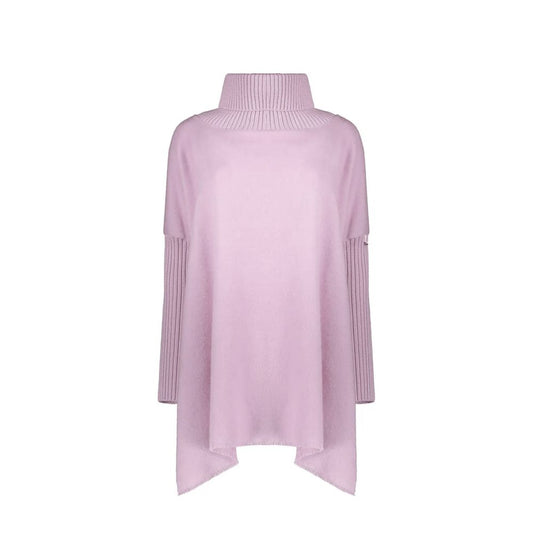 Herno Purple Virgin Wool Poncho for Women
