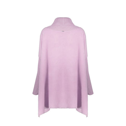 Herno Purple Virgin Wool Poncho for Women