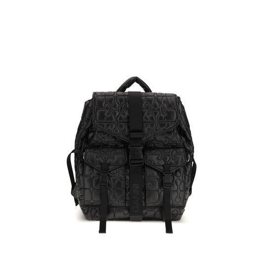 Ganni Black Recycled Polyamide Backpack - RE-TECH QUILTED BACKPACK