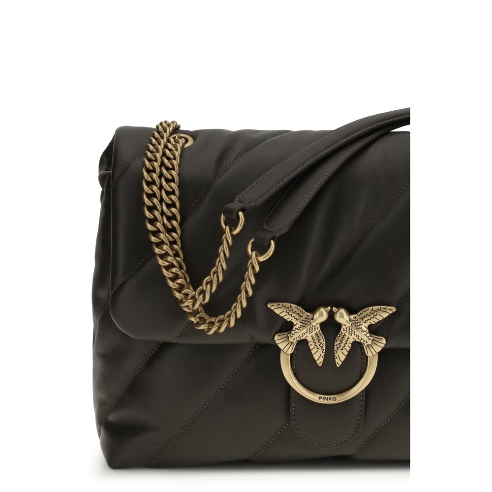 PINKO Bicolor Calf Leather Bos Taurus Shoulder Bag - Love Puff