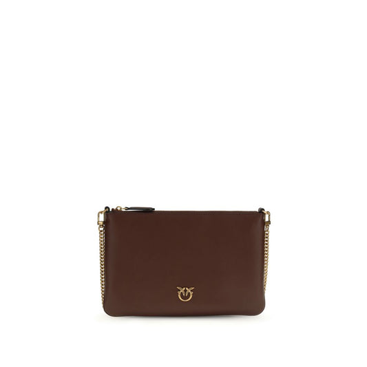 PINKO Bordeaux Calf Leather Bos Taurus Shoulder Bag