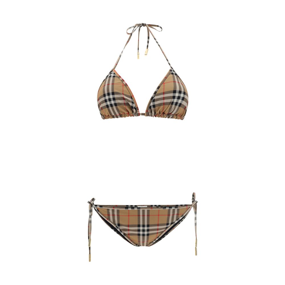 Burberry Brown Check Triangle Bikini Swimsuit