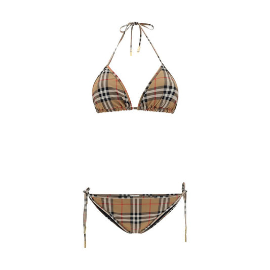 Burberry Brown Check Triangle Bikini Swimsuit