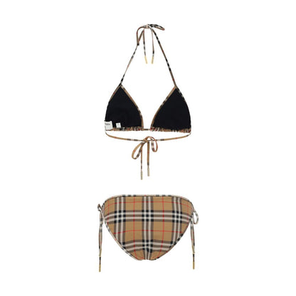 Burberry Brown Check Triangle Bikini Swimsuit