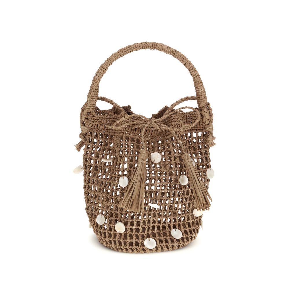 Alanui Brown Raffia Bucket Bag