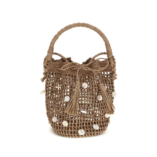 Alanui Brown Raffia Bucket Bag