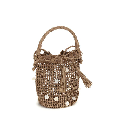 Alanui Brown Raffia Bucket Bag