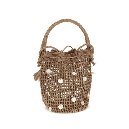Alanui Brown Raffia Bucket Bag