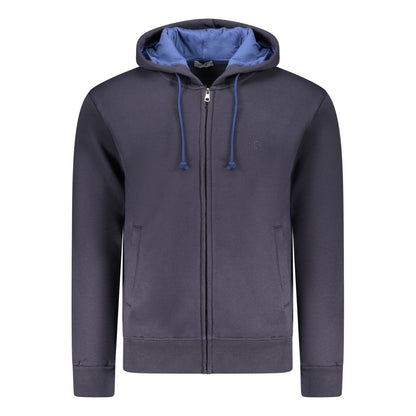 COVERI MOVING Blue Cotton Men's Hooded Sweatshirt