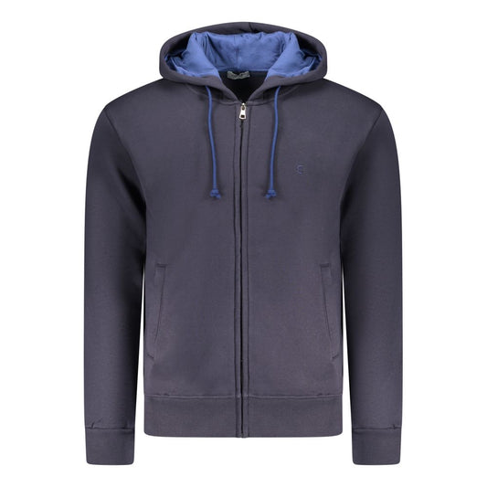 COVERI MOVING Blue Cotton Men's Hooded Sweatshirt