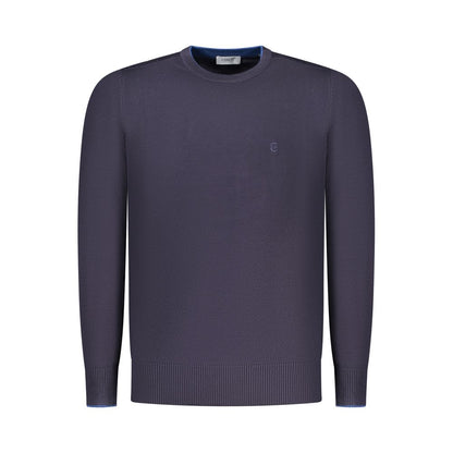 COVERI MOVING Blu Viscosa Uomo Maglia - Luxurious Long-Sleeved Crew Neck