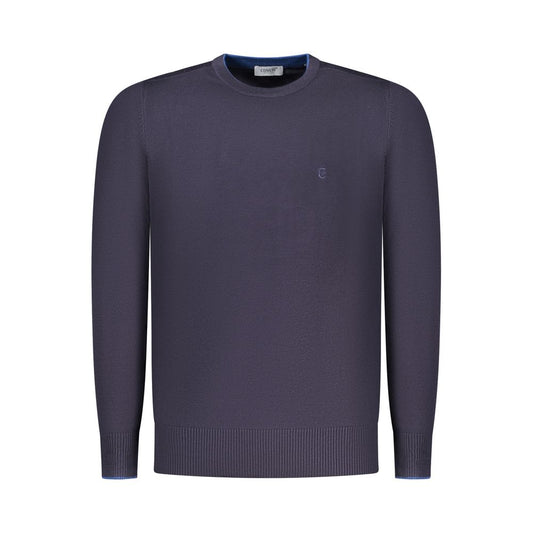 COVERI MOVING Blu Viscosa Uomo Maglia - Luxurious Long-Sleeved Crew Neck