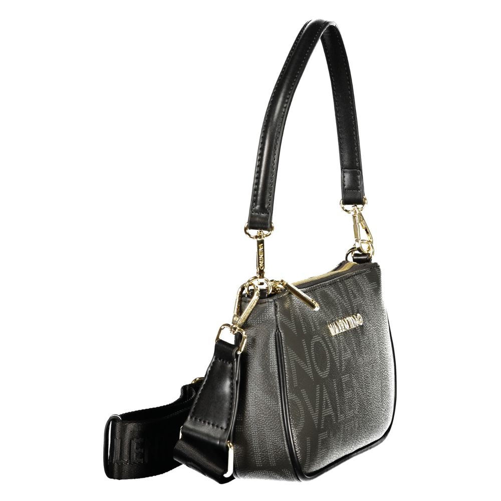 Mario Valentino Nero Leather Handbag with Silver Details