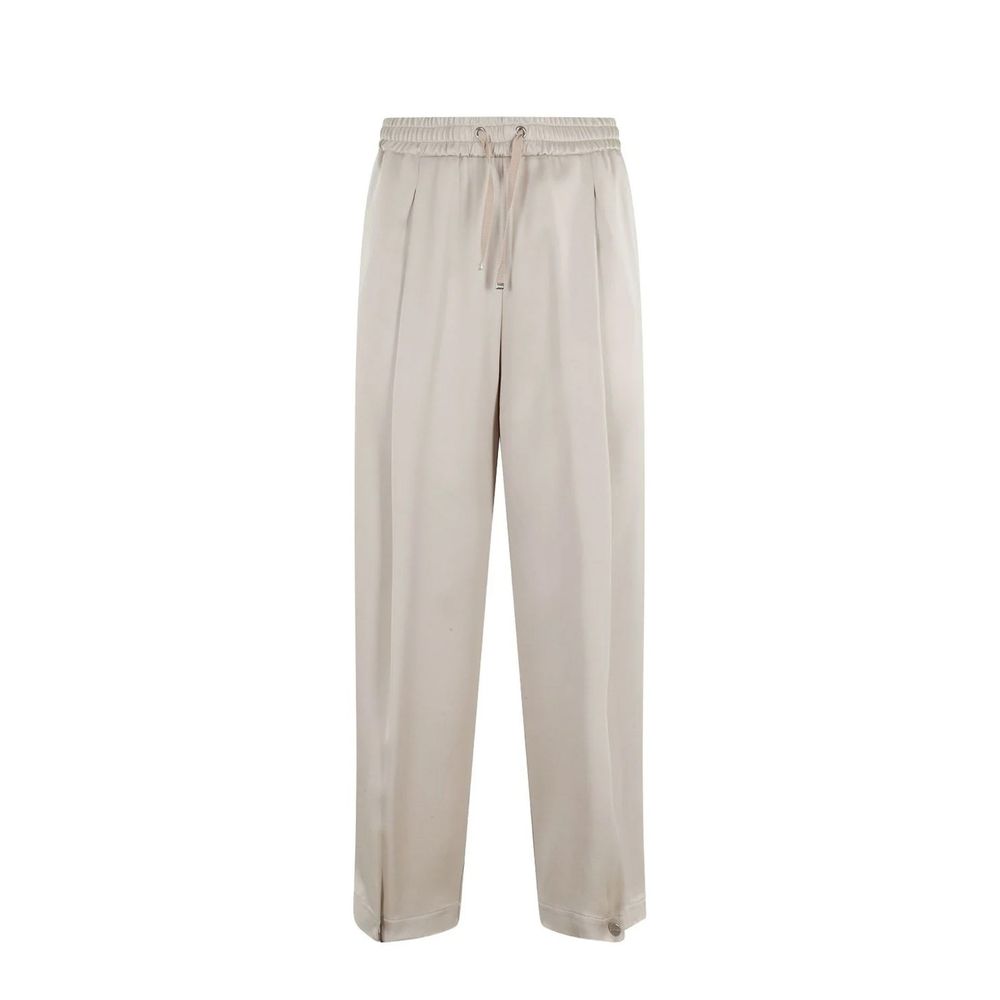 Herno Beige Acetate Casual Pants for Women